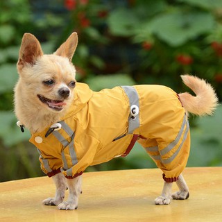 Dog Raincoat Waterproof Jumpsuit Rain Coat Sunscreen Dog Outdoor Clothes Hoodie Jacket For Puppy Sm