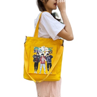 Canvas BaginsMiddle Bag Crossbody Student Backpack Korean Style Literary Shoulder Bag Simple Handbag (5)
