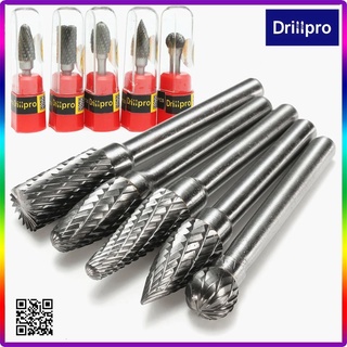 【Available】Drillpro 5pcs/Set Tungsten Carbide Rotary Drill Bit Point Burr