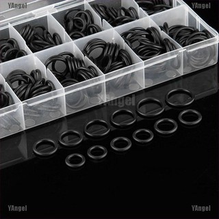 【Angel】225 pcs Black Rubber O Ring Washer Seals O-Ring Assortment kit for Car