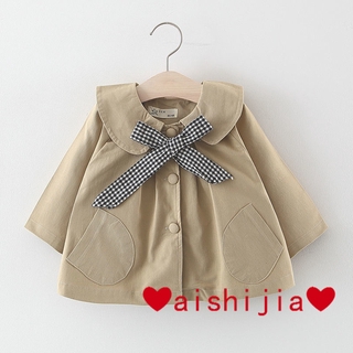 readystock ❤ aishijia ❤【73--110】Children's Clothing Girls' Coat Spring and Autumn Children's Clothes Baby Baby Autumn Trench Coat Girls' Western Style Hooded Outer Wear Loose Korean Style Jacket (1)