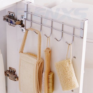 Over Door Home Rack Hook Organizer Bathroom Kitchen Coat Towel Hanger Holder Shelf 5 Hooks ELEN