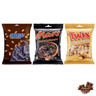 SNICKERS, MARS, TWIX and BOUNTY MINIATURES 150 grams