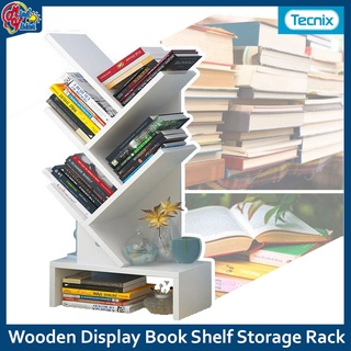 TECNIX Wooden Display Book Shelf Storage Rack White (#2)