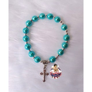 Rosary Bracelet Aqua Blue (Murica Pearl) Baptismal Souvenirs