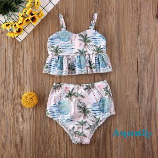 ✿ℛToddler Baby Kids Girls Swimsuit Floral Swimwear (1)