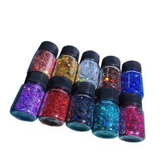flgo 10 Colors Resin Casting Mold Chunky Glitter Epoxy Resin Festival Chunky Hexagons Sequins Pigment 10g Per Jewelry Making