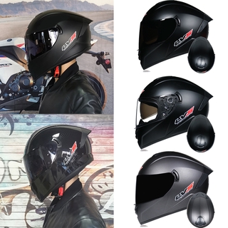 New Motorcycle Helmet Full Face Helmet Covered Rider Double Lens Long Tail Four Seasons Motorcycle Full Face Helmet (1)