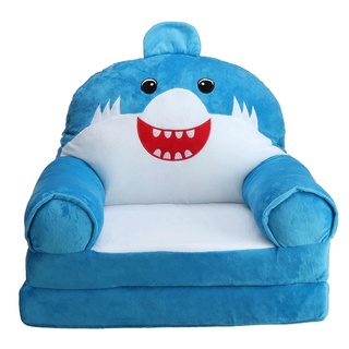 Cute Cartoon Children Soft Lazy Sofa Folding Kid Sofa Bed Cartoon Shark Seat Cute Baby Stool Kinderg