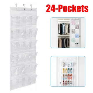 24 Pocket Shoe Door Hanging Organizer Rack Space Wall Bag Storage Closet Holder Wardrobe Shoes Socks