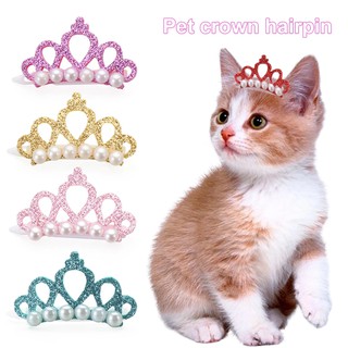Fashion Pet Cat Dogs Headband Artificial Pearl Bows Hair Clips Bows Cute Head Decoration cute