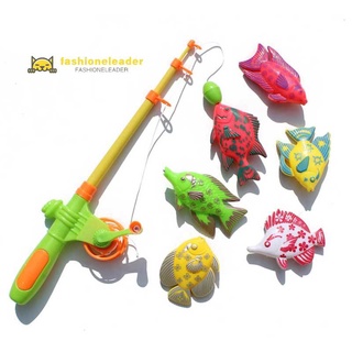 【sale】 6PCS Children's Magnetic Fishing Toy Plastic Fish Fun Game Baby Bath Rod Toys