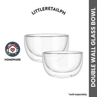 Double Wall Glass Bowl Heat Resistant