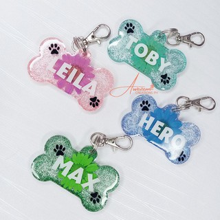Customized Resin Dog tag with real dried pressed flowers