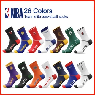 26 Colors NBA Basketball Socks Team Logo Pattern Socks Lakers Rockets Spurs Bull Cavaliers Stoking