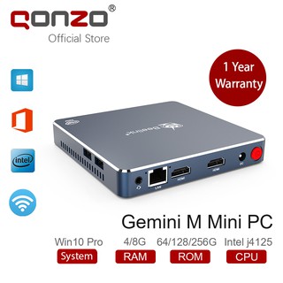 Qonzo Gemini M Intel Celeron J4125 Mini PC HDMI 4K Supprot Windows Linux ROM 4/8GB ROM 64/128/256GB 1000M LAN WIFI bluetooth Mini Computer Beelink Gemini M