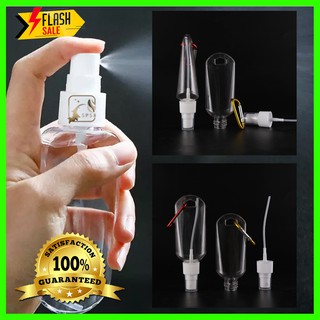Reusable Portable 60ml Alcohol Spray Bottle Empty Hand Sanitizer Empty Holder Hook Keychain 4.7