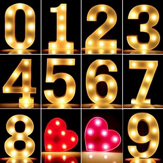 【STOCK+COD】3D 0~9 Number LED Marquee Sign Light Hanging Night Lamp Wedding Birthday Party Decor