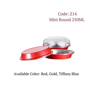 Premium aluminum round foil pan 250ml (20pcs with dome lid) (1)