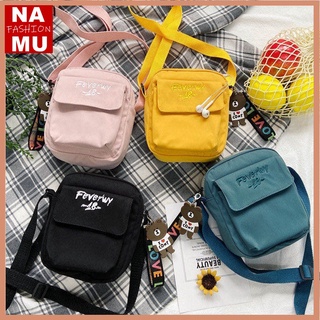 NAMU New Small Square Bag Korean Fashion all-match Canvas Bag Messenger Bag Sling Bag