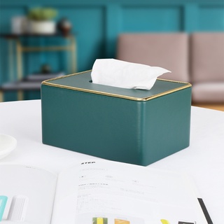 LIVI PU Leather Tissue Box Rectangular Napkin Holder Pumping Paper Case Dispenser for Home Office Ca