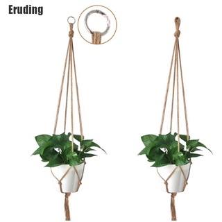 Eruding~ Pot Holder Macrame Plant Hanger Hanging Planter Basket Jute Braided Rope Craft