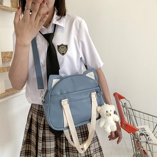 ﹏≒Handbag commuter Joker girl canvas bag female Cross bag Japanese college style small fresh cloth b