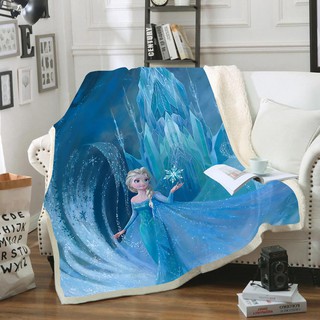 Disney Frozen 2 Elsa Anna Princess Olaf Blanket Plush Blanket Throw for Sofa Bed Cover Single Twin B