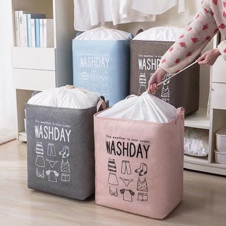 Household Super Large Laundry Basket Foldable Storage Laundry Hamper With Drawstring Cover Water-Pro
