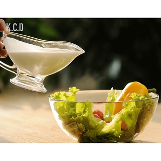 SET OF 2! Sauce Glass Gravy Boat 6.5 oz with Handle Kitchen Glassware Serving Utensils for Dining (7)