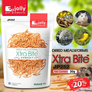 Jolly JP252 Dried Mealworm Xtra Bite Food for Hamster Hedgehog Turtles and Birds - 30g