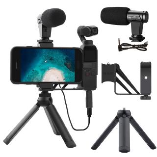3.5mm Microphone Mic for DJI OSMO Pocket Stabilizer Audio Adapter Connector Phone Mount Holder Desktop Tripod for Vlogging Live
