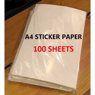 100 sheets A4 Sticker Paper White (Matte / Glossy)