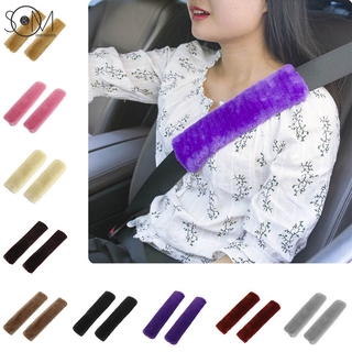 【COD】 2 Pcs/Set Car Seatbelt Shoulder Pad Comfortable Driving Seat Belt Vehicle Soft Plush Auto Seatbelt Strap Harness Cover