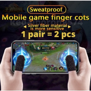 2pcs（1 Pair ）Game Finger Anti-Sweat Thumb Cover Professional Touch Screen Finger Sleeve for Mobile