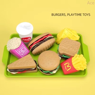 kitchen toys Play House Mini burger And Fries set simulation food toys