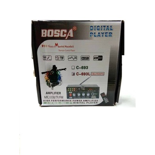 goodBOSCA AMPLIFIER 2 Channels Digital Bluetooth Player MIC/USB/TF/FM with Remote Control C-693 Fl5V