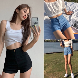 High Waist Sexy Denim Short Skinny Jeans Pants Stretchable for Women