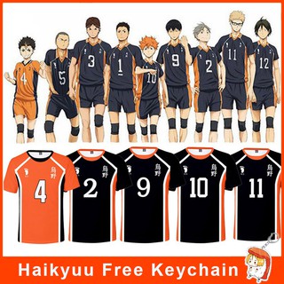 Haikyuu!! Anime Jerseys Cosplay Karasuno High School Volleyball T-shirt Hinata Shoyo Haikyu T Shirt