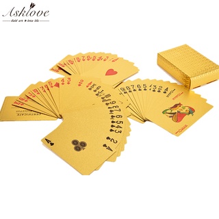 ✷₪24K Gold Poker Playing Cards Gold Foil Poker Party Birthday Gifts Waterproof Game playing cards Go (5)