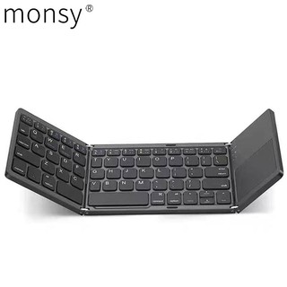 Monsy Keyboard Portable Bluetooth Wireless Foldable Keyboard High-Sensitive Ultra-Thin PC Keyboard