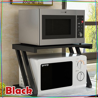 Kitchen shelves household space-saving floor-standing microwave rack free punch double storage