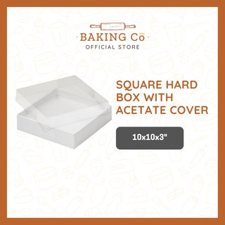 10x10x3" Square Hard Box with Acetate Cover - 1pc