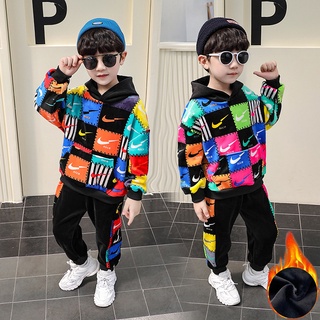 2pcs Baby Boys Letter Print Hooded Tops + Pants Trousers Outfits Set
