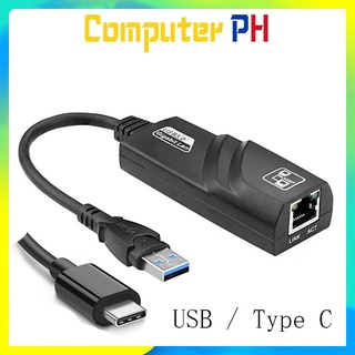 ○™USB 3.0 Gigabit Ethernet Adapter Type C / USB to RJ45 Lan Network Card for to 10/100/1000 Mbps