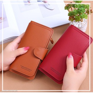 Forever Yong Women Long Wallet Fashion Women Change Messenger Bag Portable Clutch PU Leather Purse