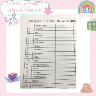 (21)Japanese language lesson Memorize Hiragana worksheets