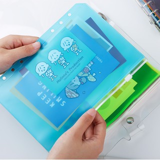 books℗✖A5/A6 Binder Pockets PVC Loose Leaf Bag Colorful Zipper Folders For 6-Ring Notebook Pouch Doc