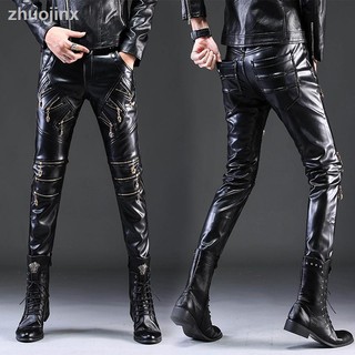 Winter Men's Locomotive Leather Pants Pure Leather Thicken (1)