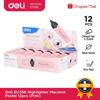 Ready Stock/☼▲﹍Deli Highlighter Macaron Pastel 12 Pcs.